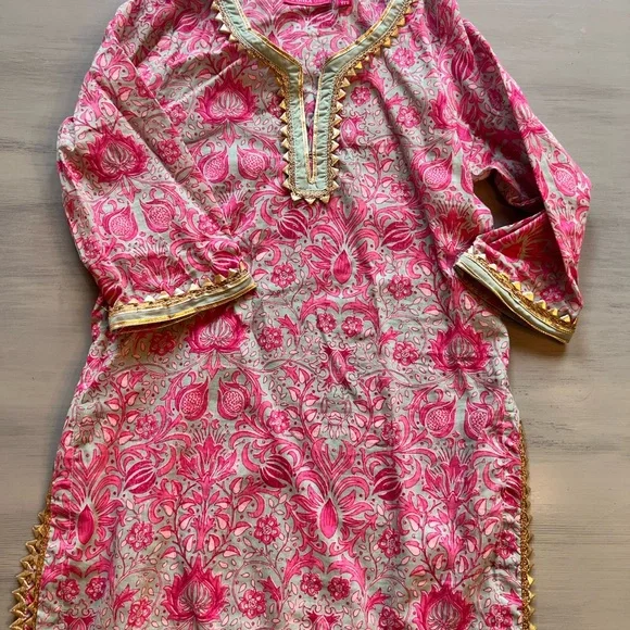 Boho Pink Top and Green Palazzo pant